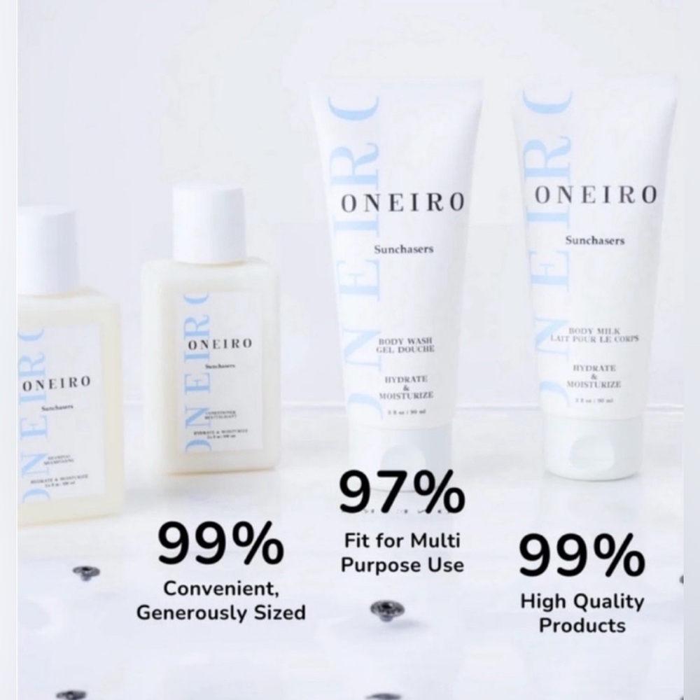Oneiro 4-pc Sunchasers Natural Body Bundle Skin Care Kit & Waterproof Travel Bag - Picture 4 of 6